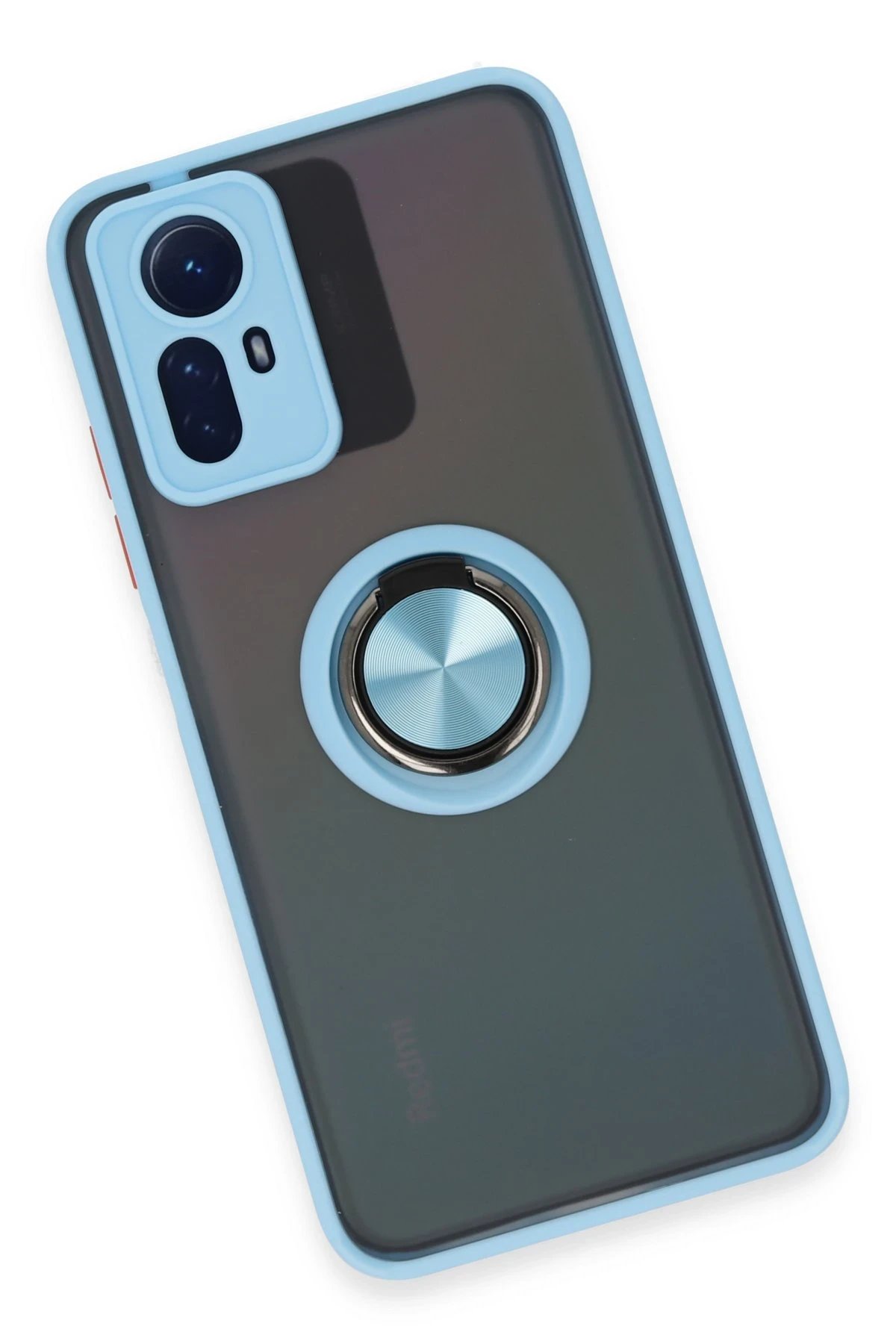 Newface Xiaomi Redmi Note 12S Kılıf Montreal Yüzüklü Silikon Kapak - Buz Mavi