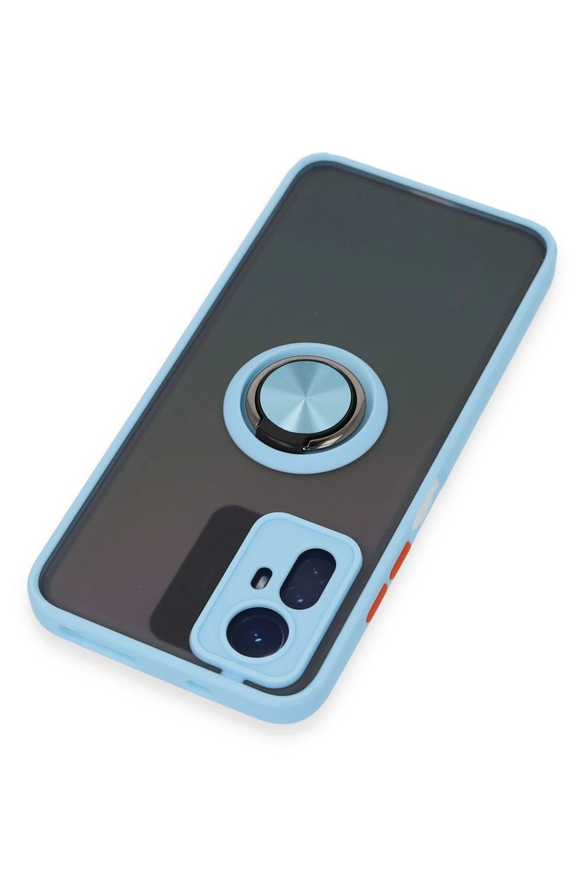 Newface Xiaomi Redmi Note 12S Kılıf Montreal Yüzüklü Silikon Kapak - Buz Mavi