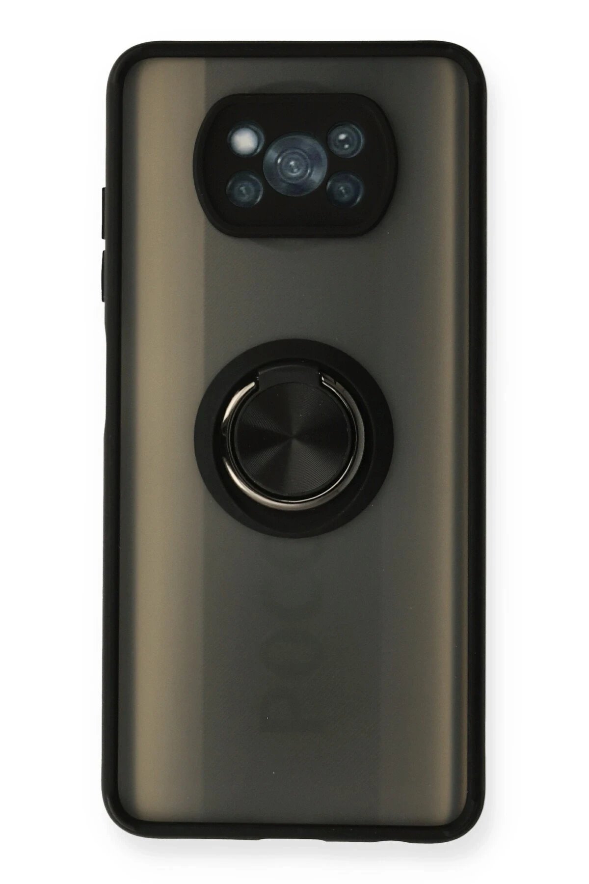 Newface Xiaomi Pocophone X3 Kılıf Montreal Yüzüklü Silikon Kapak - Siyah