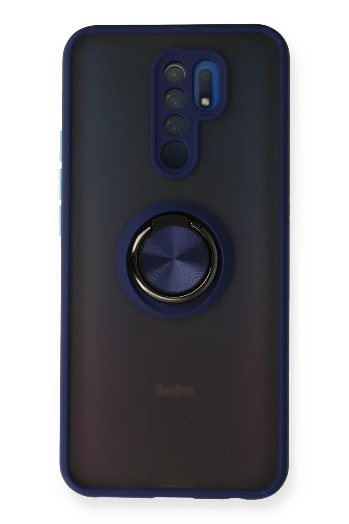 Newface Xiaomi Redmi 9 Kılıf Montreal Yüzüklü Silikon Kapak - Lacivert