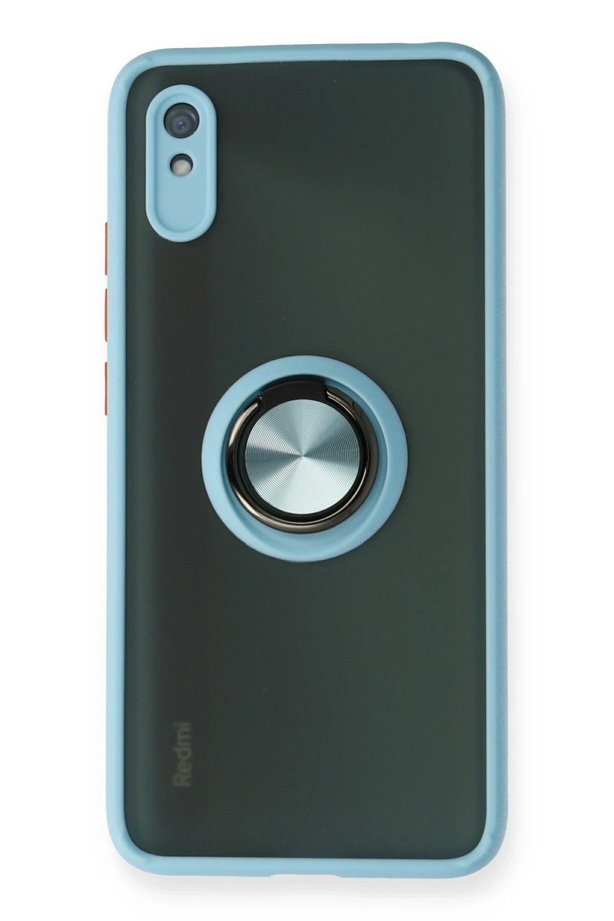 Newface Xiaomi Redmi 9A Kılıf Montreal Yüzüklü Silikon Kapak - Buz Mavi