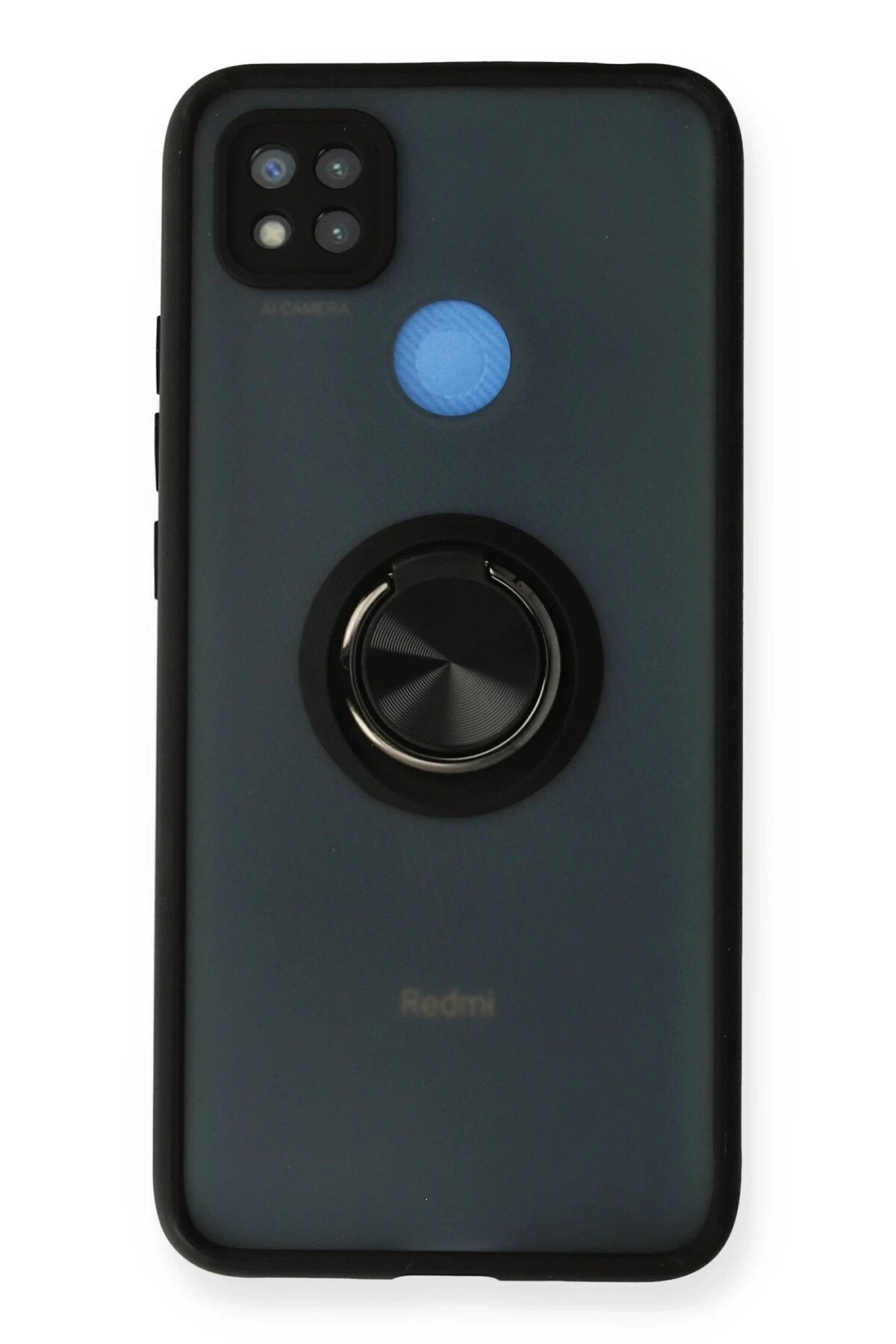 Newface Xiaomi Redmi 9C Kılıf Montreal Yüzüklü Silikon Kapak - Siyah