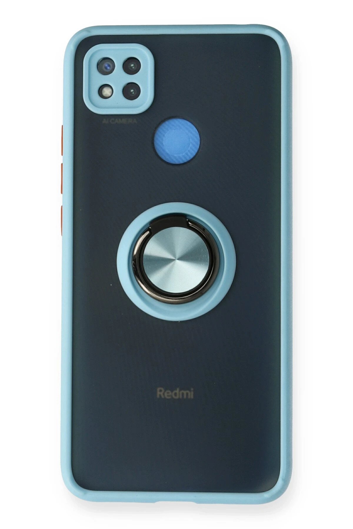 Newface Xiaomi Redmi 9C Kılıf Montreal Yüzüklü Silikon Kapak - Buz Mavi