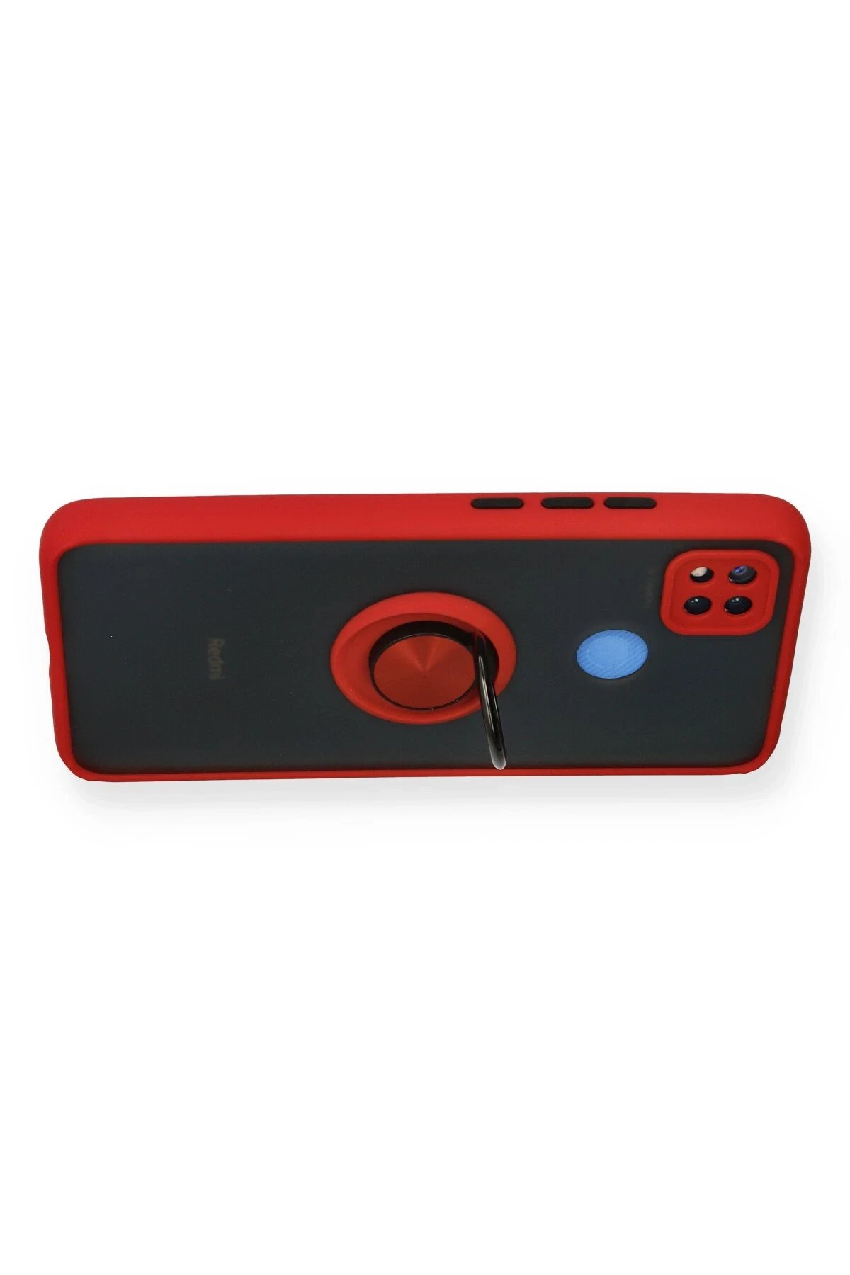 Newface Xiaomi Redmi 9C Kılıf Montreal Yüzüklü Silikon Kapak - Kırmızı