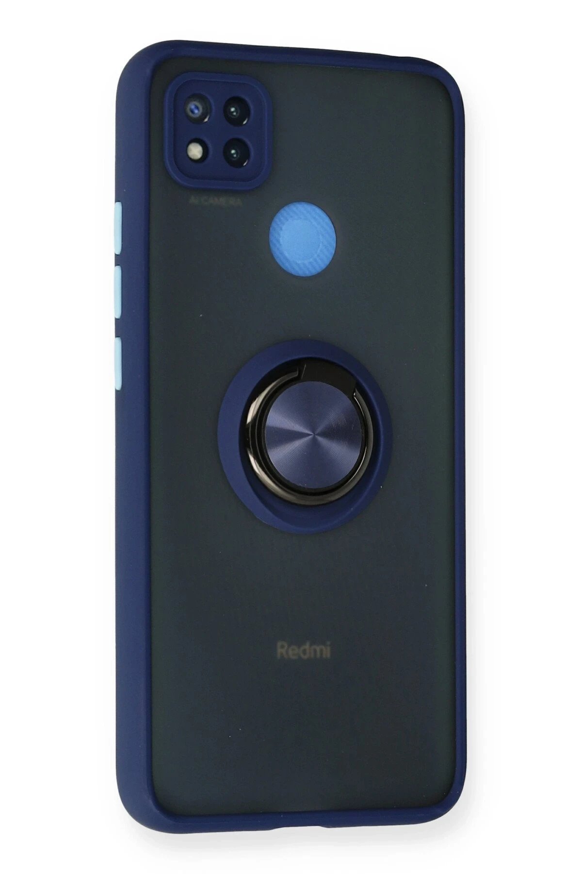 Newface Xiaomi Redmi 9C Kılıf Montreal Yüzüklü Silikon Kapak - Lacivert