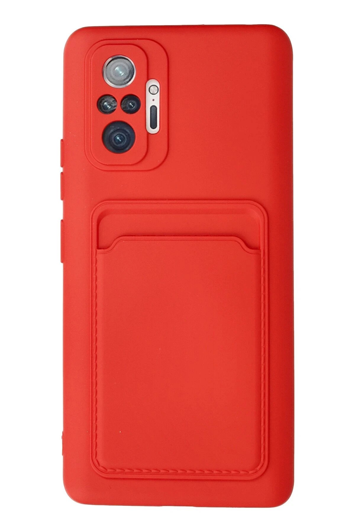 Newface Xiaomi Redmi Note 10 Pro Kılıf Kelvin Kartvizitli Silikon - Kırmızı