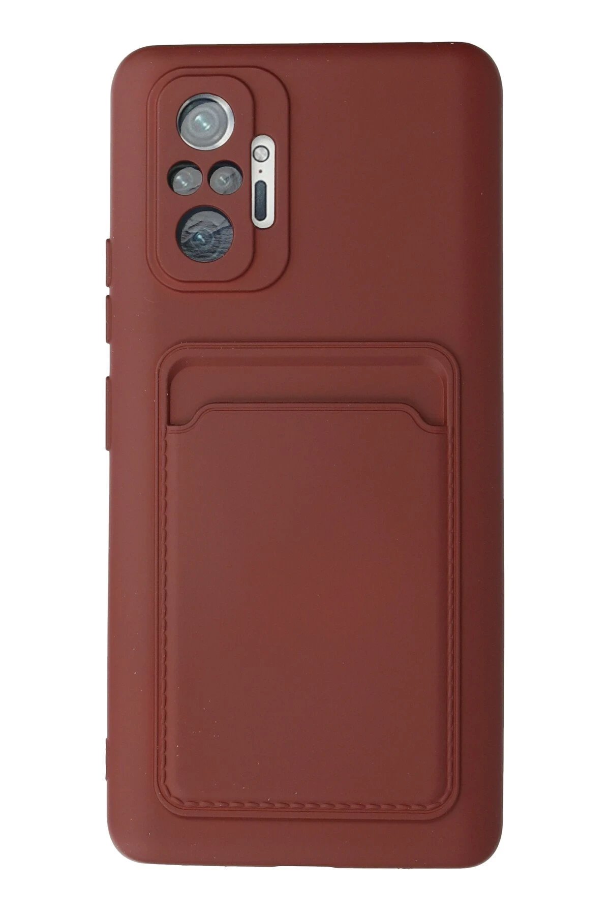 Newface Xiaomi Redmi Note 10 Pro Kılıf Kelvin Kartvizitli Silikon - Bordo