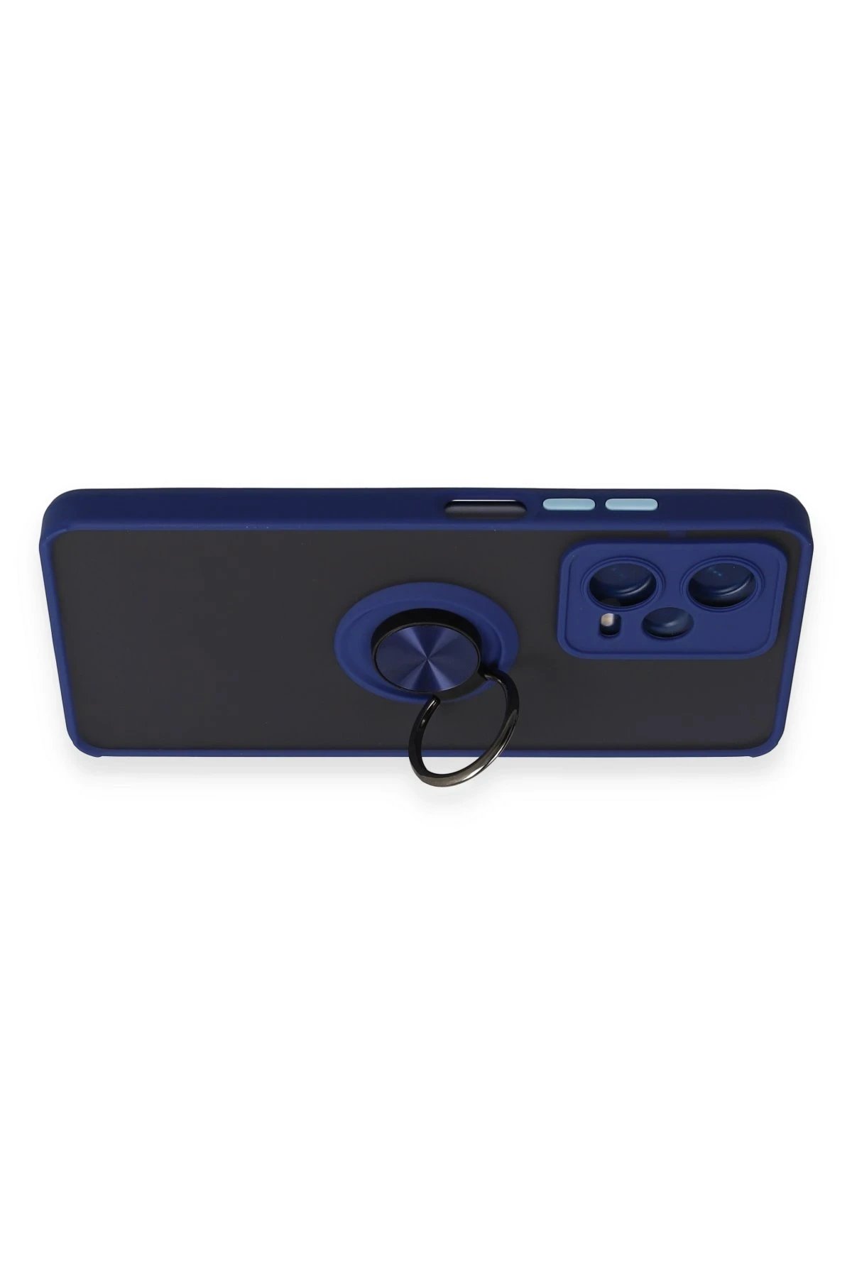 Newface Xiaomi Redmi Note 12 5G Kılıf Montreal Yüzüklü Silikon Kapak - Lacivert