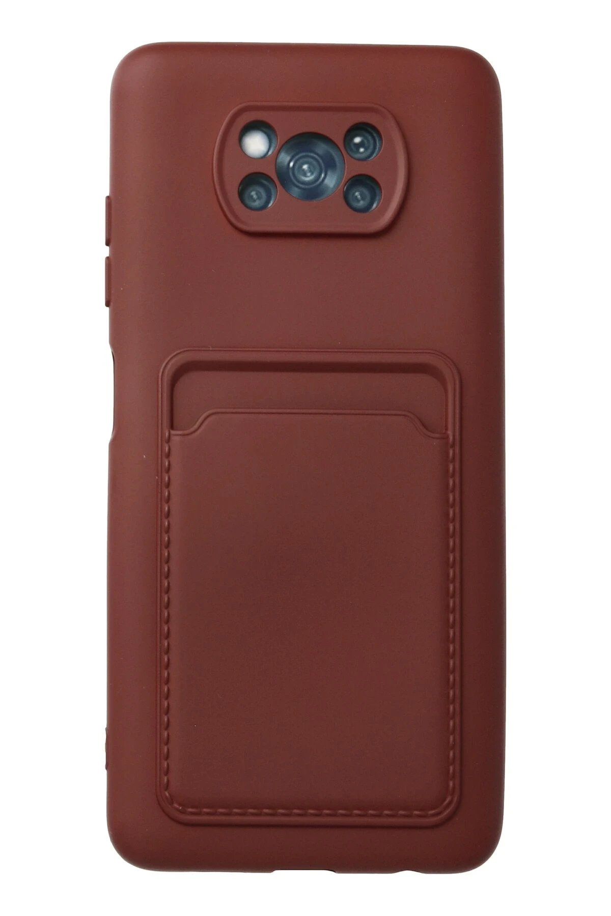 Newface Xiaomi Pocophone X3 Kılıf Kelvin Kartvizitli Silikon - Bordo