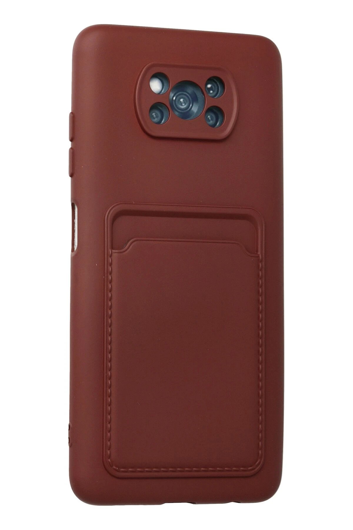 Newface Xiaomi Pocophone X3 Kılıf Kelvin Kartvizitli Silikon - Bordo