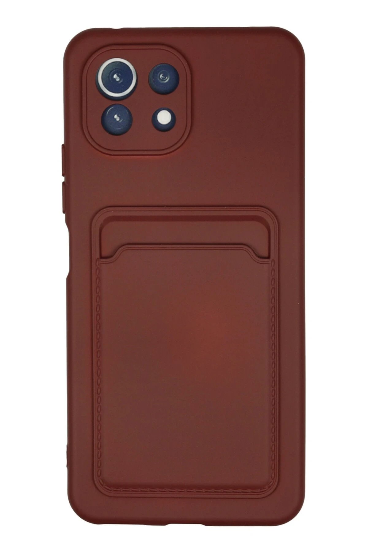 Newface Xiaomi Mi 11 Kılıf Kelvin Kartvizitli Silikon - Bordo