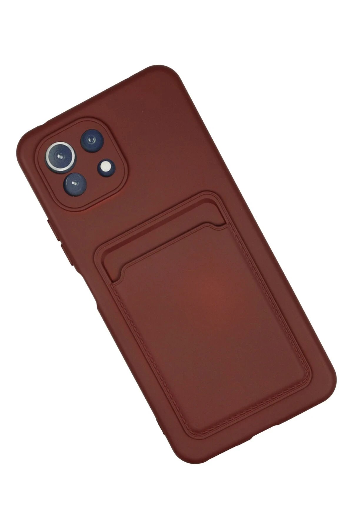 Newface Xiaomi Mi 11 Kılıf Kelvin Kartvizitli Silikon - Bordo