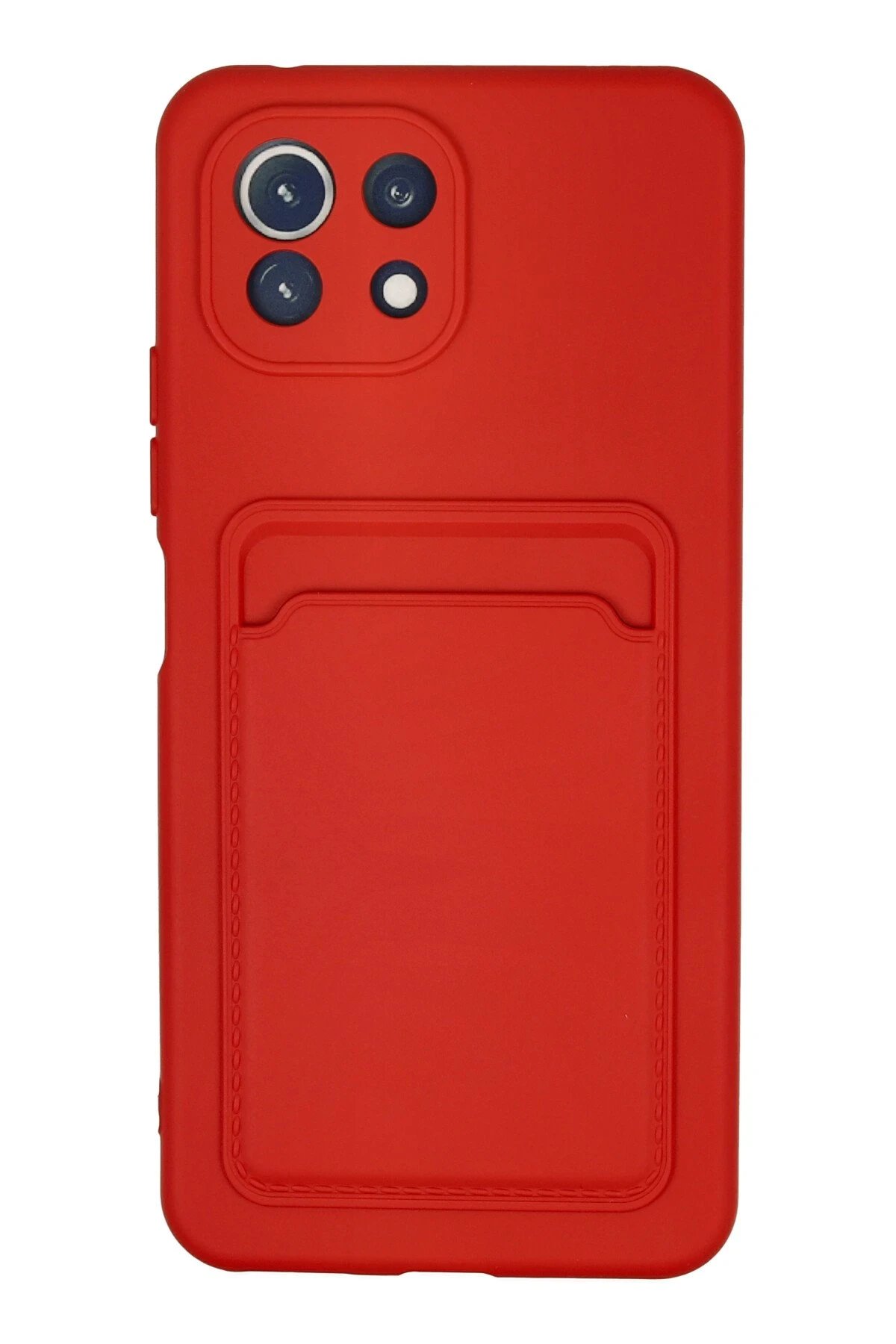 Newface Xiaomi Mİ 11 Lite Kılıf Kelvin Kartvizitli Silikon - Kırmızı