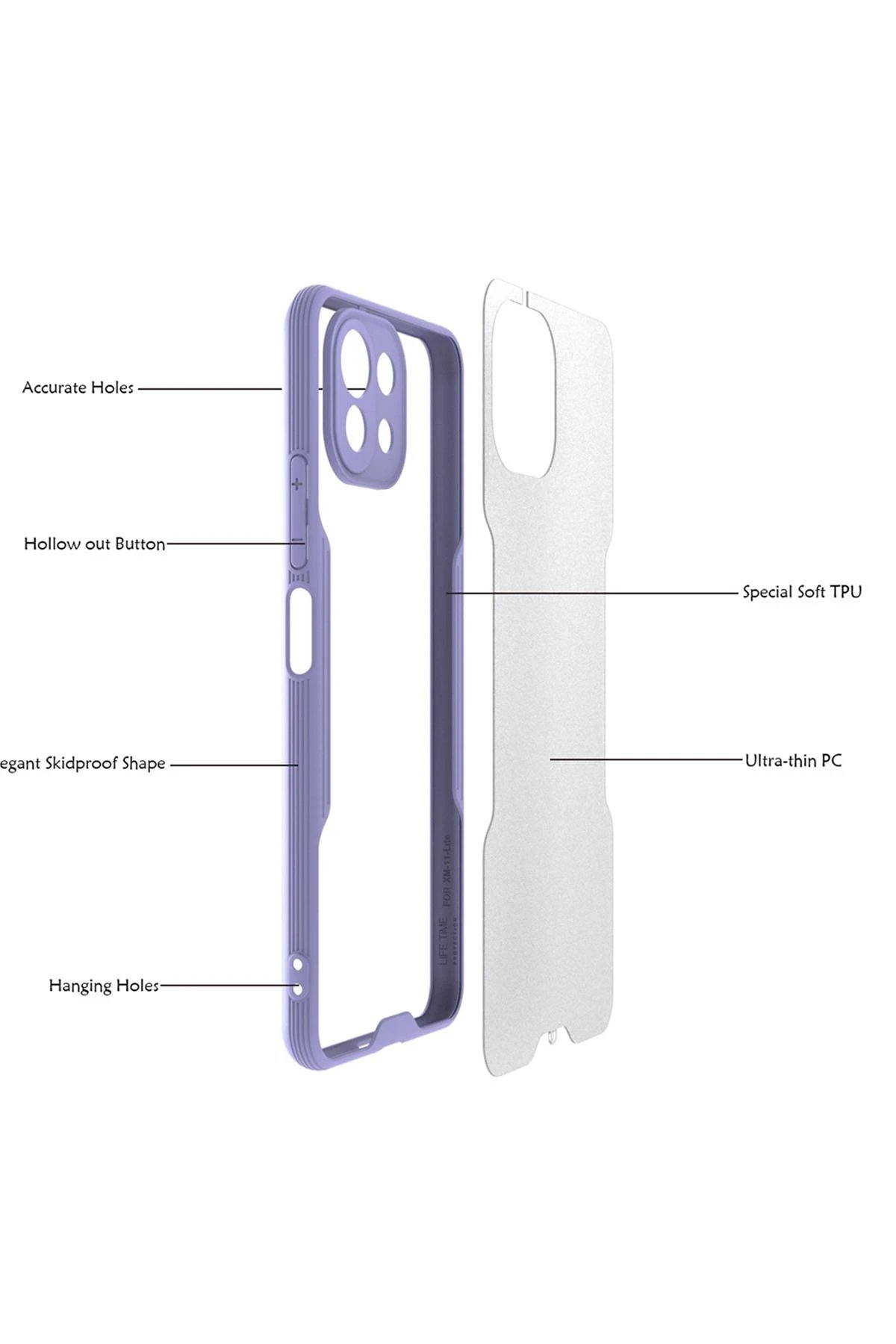 Newface Xiaomi Mİ 11 Lite Kılıf Platin Silikon - Kırmızı