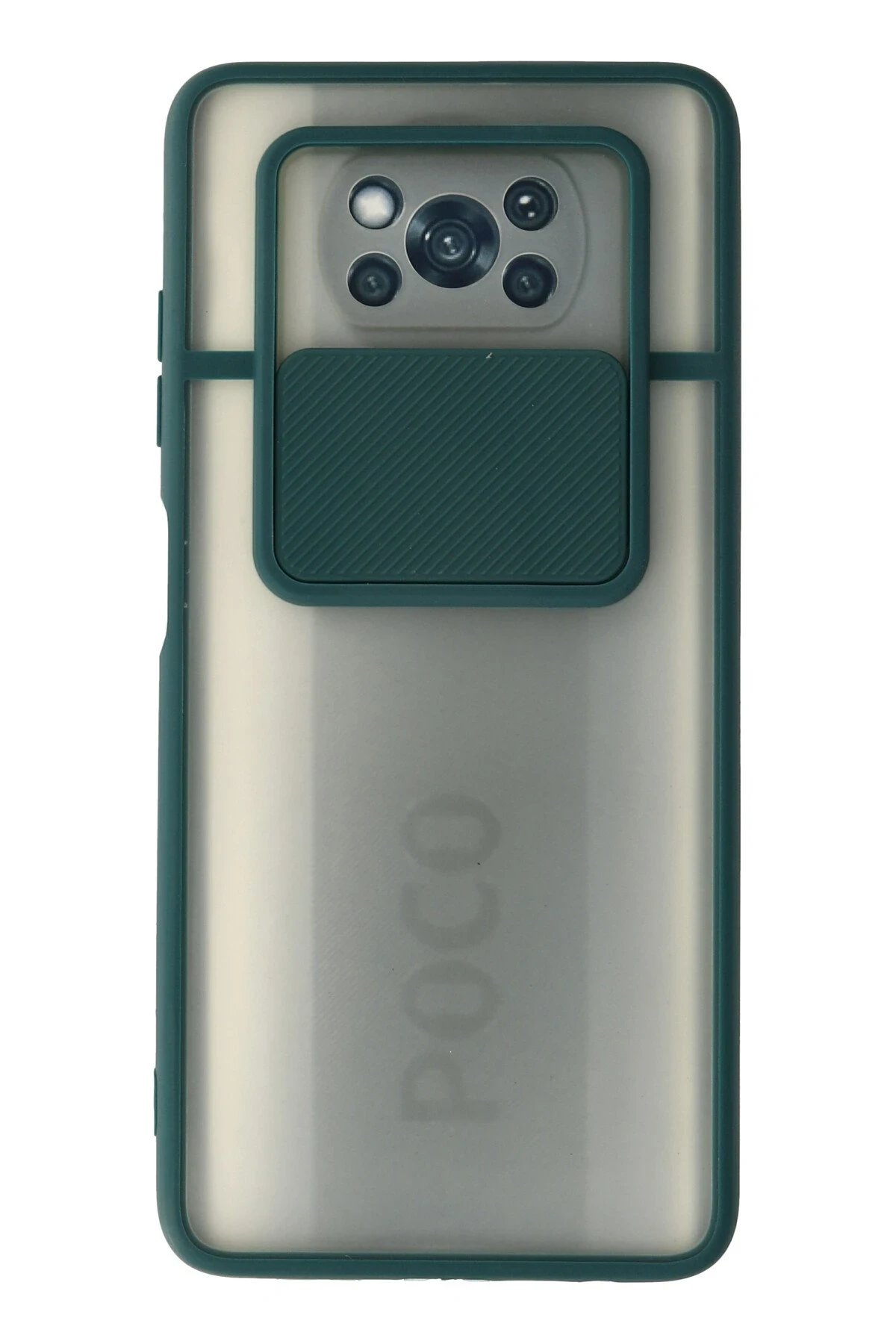 Newface Xiaomi Pocophone X3 Kılıf Palm Buzlu Kamera Sürgülü Silikon - Yeşil