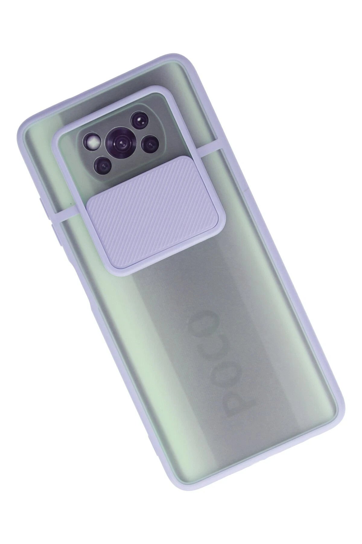 Newface Xiaomi Pocophone X3 Kılıf Palm Buzlu Kamera Sürgülü Silikon - Lila