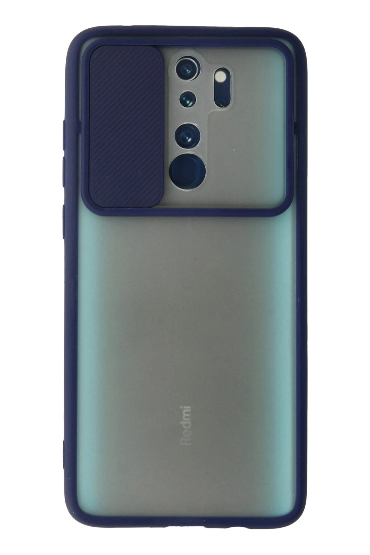 Newface Xiaomi Redmi Note 8 Pro Kılıf Palm Buzlu Kamera Sürgülü Silikon - Lacivert