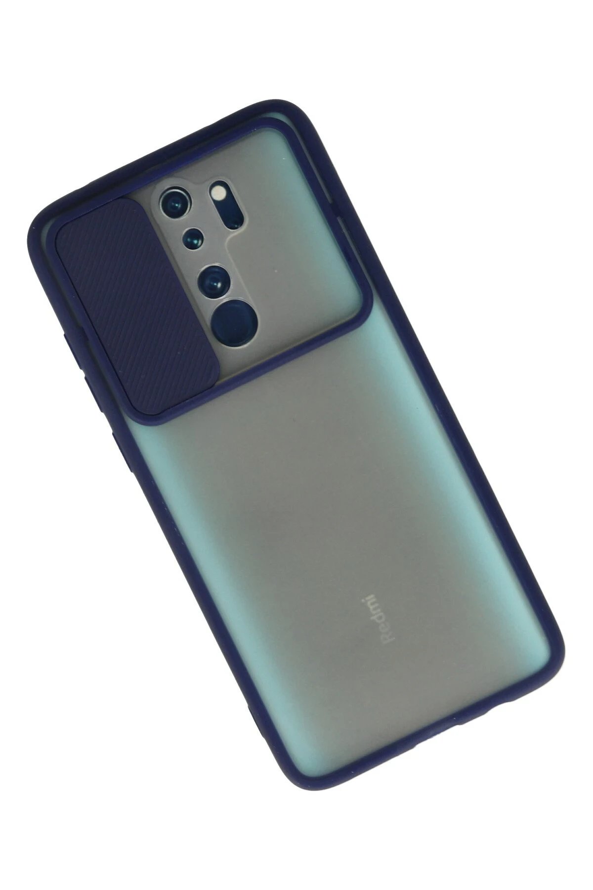 Newface Xiaomi Redmi Note 8 Pro Kılıf Palm Buzlu Kamera Sürgülü Silikon - Lacivert