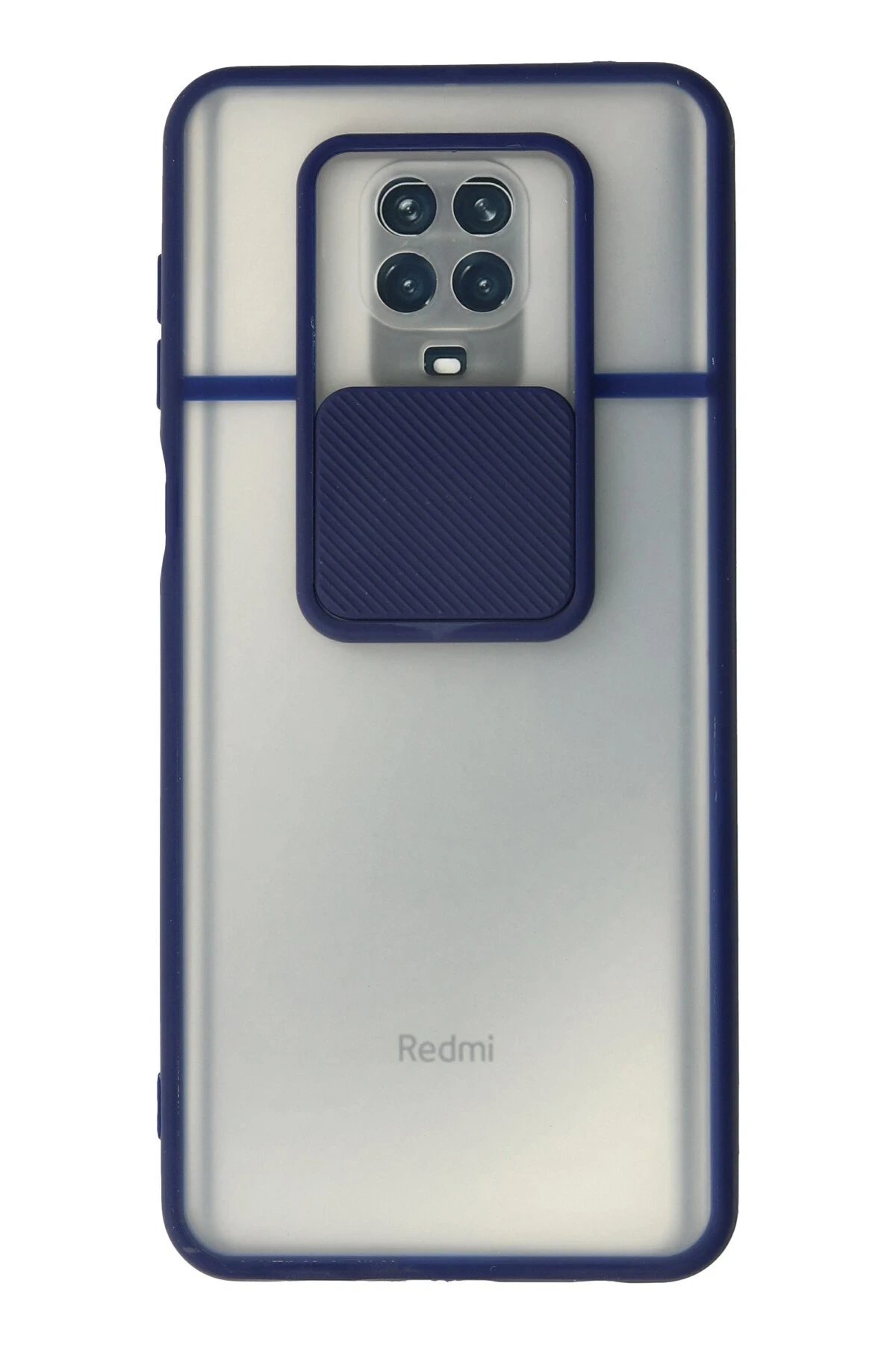 Newface Xiaomi Redmi Note 9 Pro Kılıf Palm Buzlu Kamera Sürgülü Silikon - Lacivert