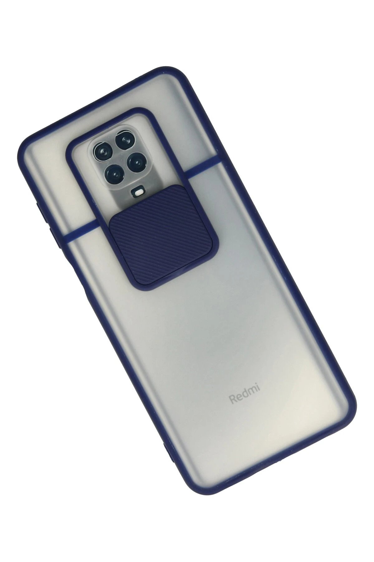 Newface Xiaomi Redmi Note 9 Pro Kılıf Palm Buzlu Kamera Sürgülü Silikon - Lacivert