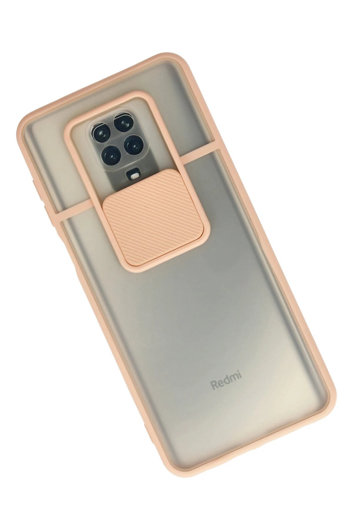 Newface Xiaomi Redmi Note 9 Pro Kılıf Palm Buzlu Kamera Sürgülü Silikon - Pembe