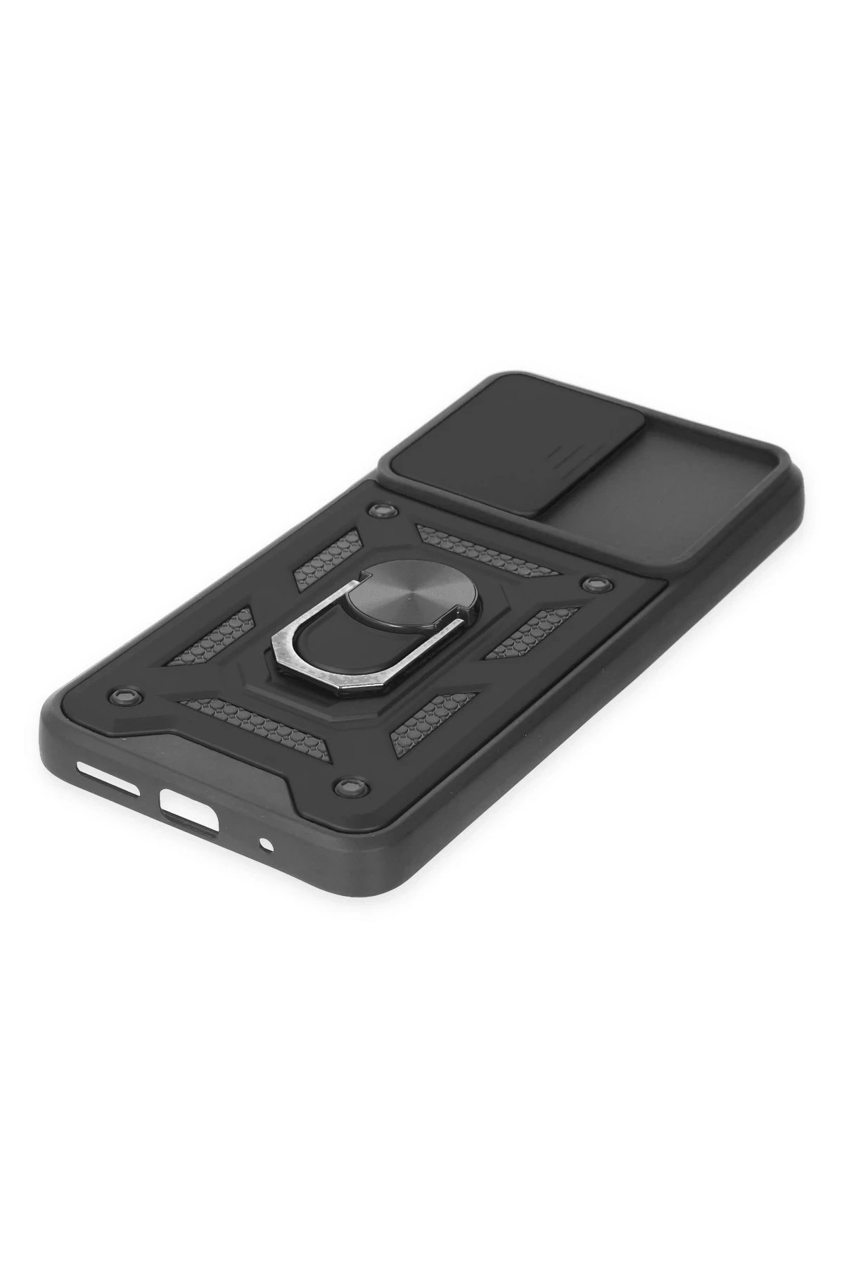 Newface Xiaomi Redmi 10 2022 Kılıf Pars Lens Yüzüklü Silikon - Siyah