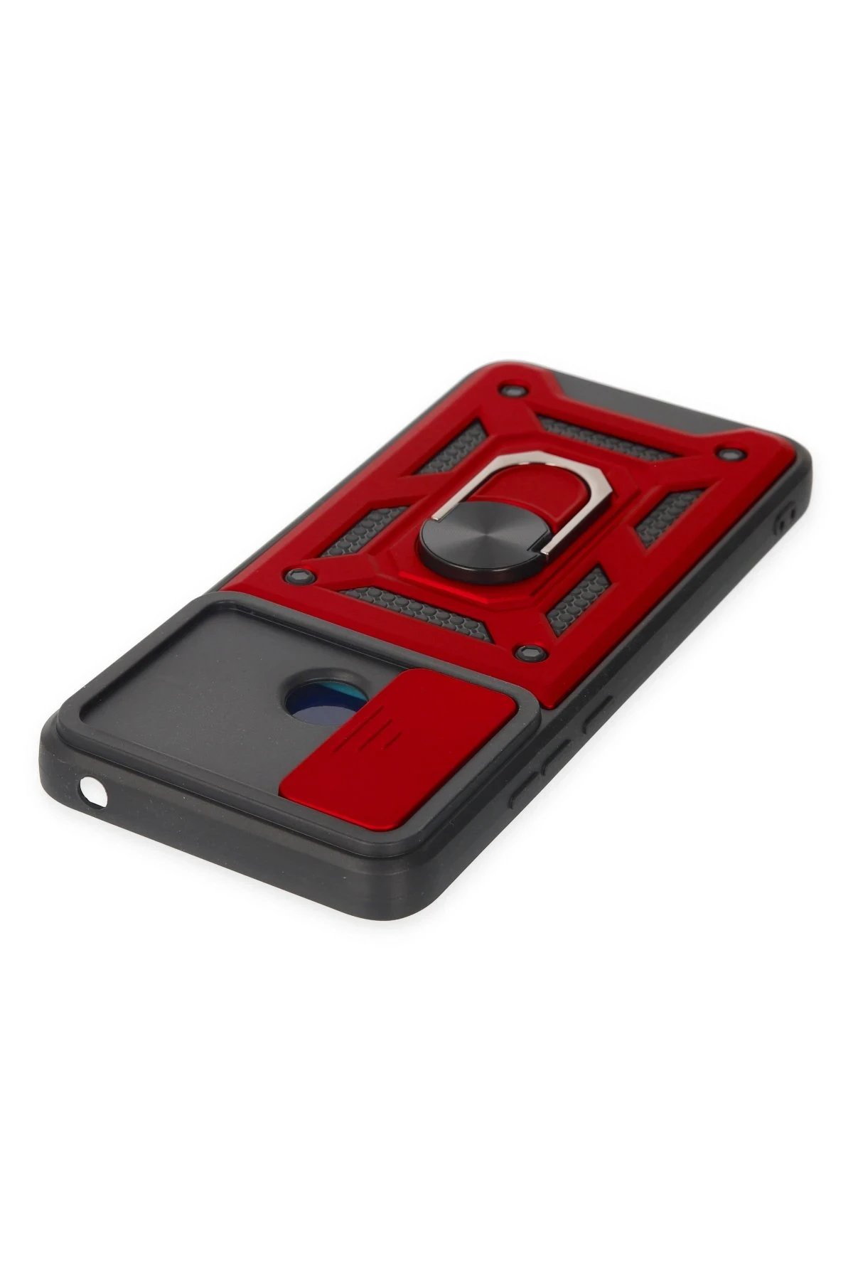 Newface Xiaomi Redmi 10C Kılıf Pars Lens Yüzüklü Silikon - Kırmızı