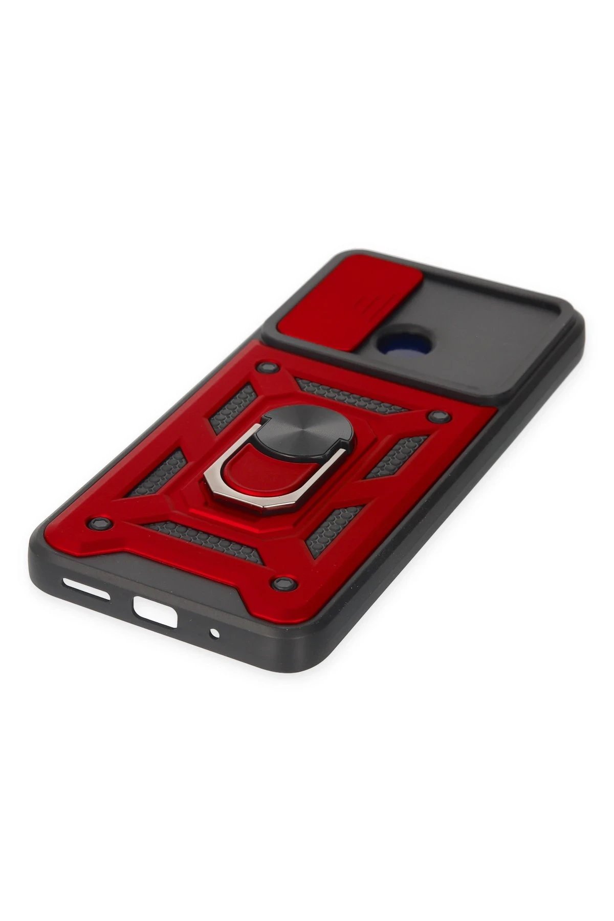 Newface Xiaomi Redmi 10C Kılıf Pars Lens Yüzüklü Silikon - Kırmızı