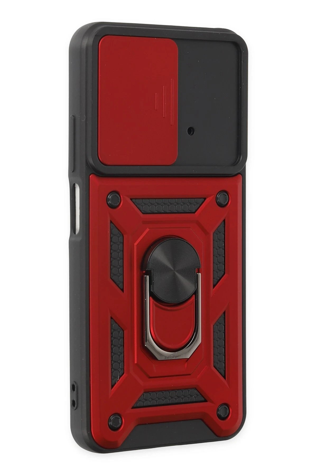 Newface Xiaomi Poco M4 Pro 4G Kılıf Pars Lens Yüzüklü Silikon - Kırmızı