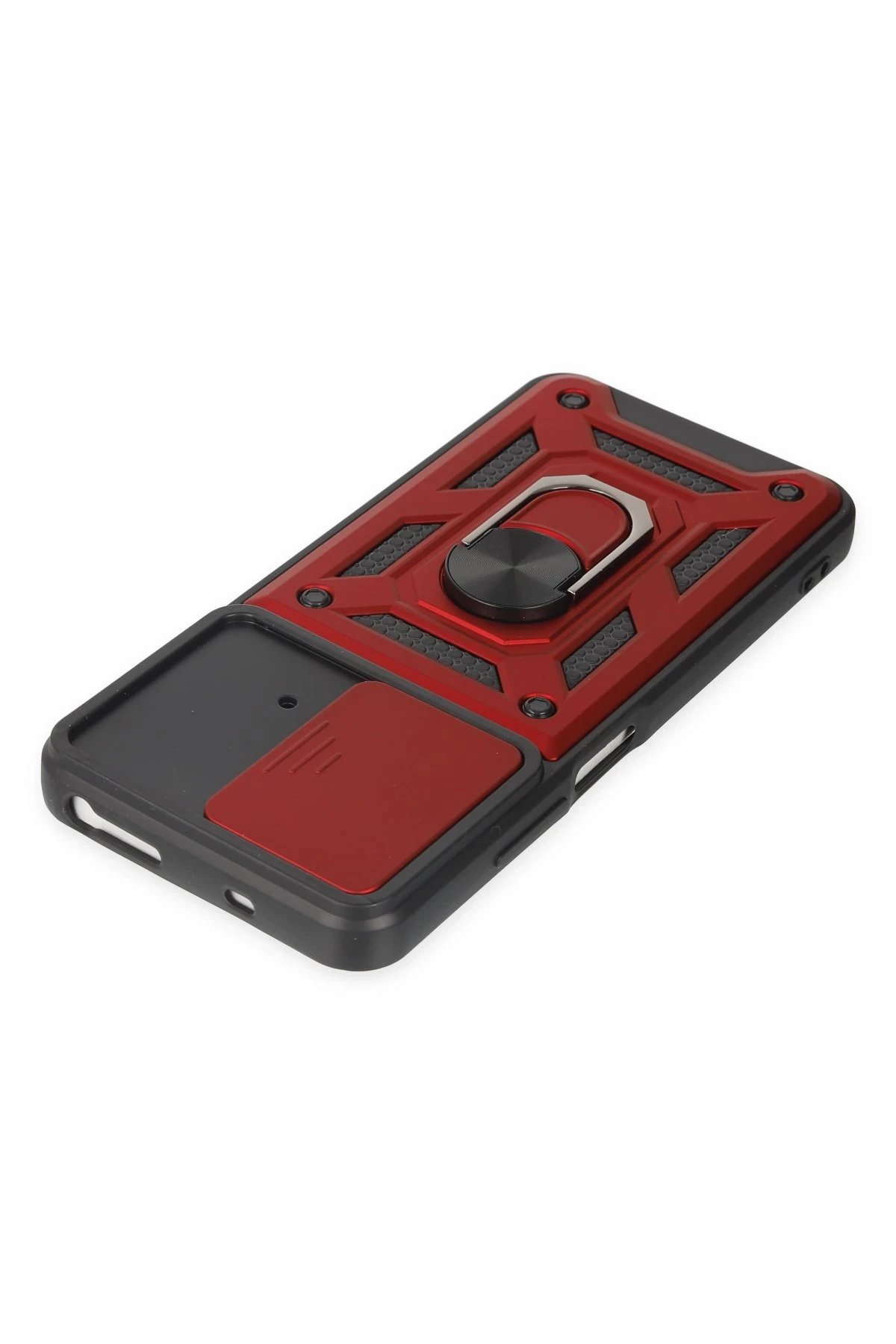 Newface Xiaomi Poco M4 Pro 4G Kılıf Pars Lens Yüzüklü Silikon - Kırmızı