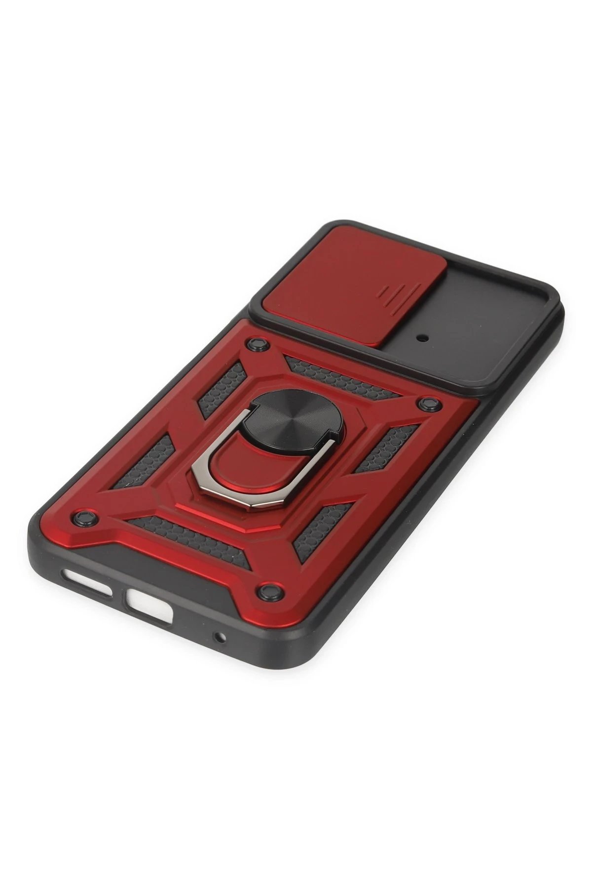 Newface Xiaomi Poco M4 Pro 4G Kılıf Pars Lens Yüzüklü Silikon - Kırmızı