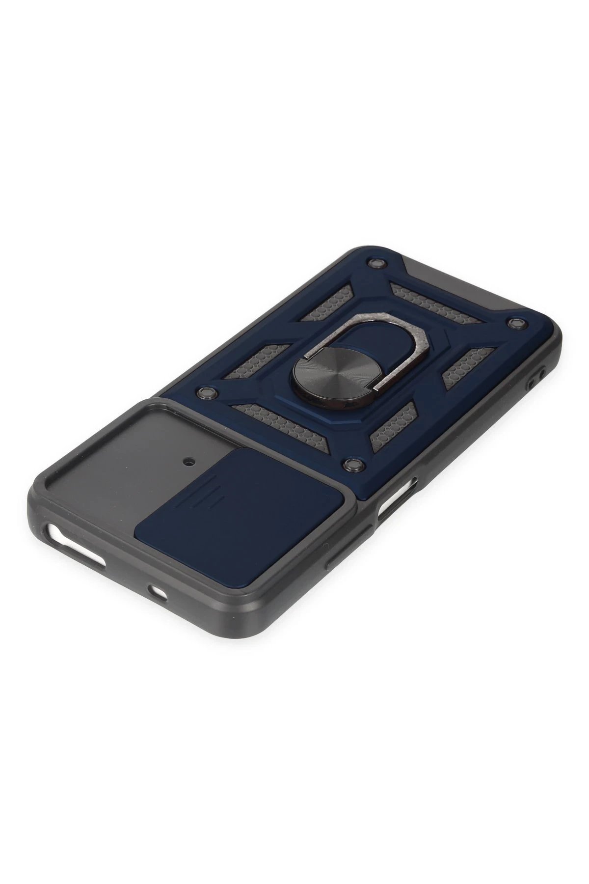 Newface Xiaomi Poco M4 Pro 4G Kılıf Pars Lens Yüzüklü Silikon - Lacivert