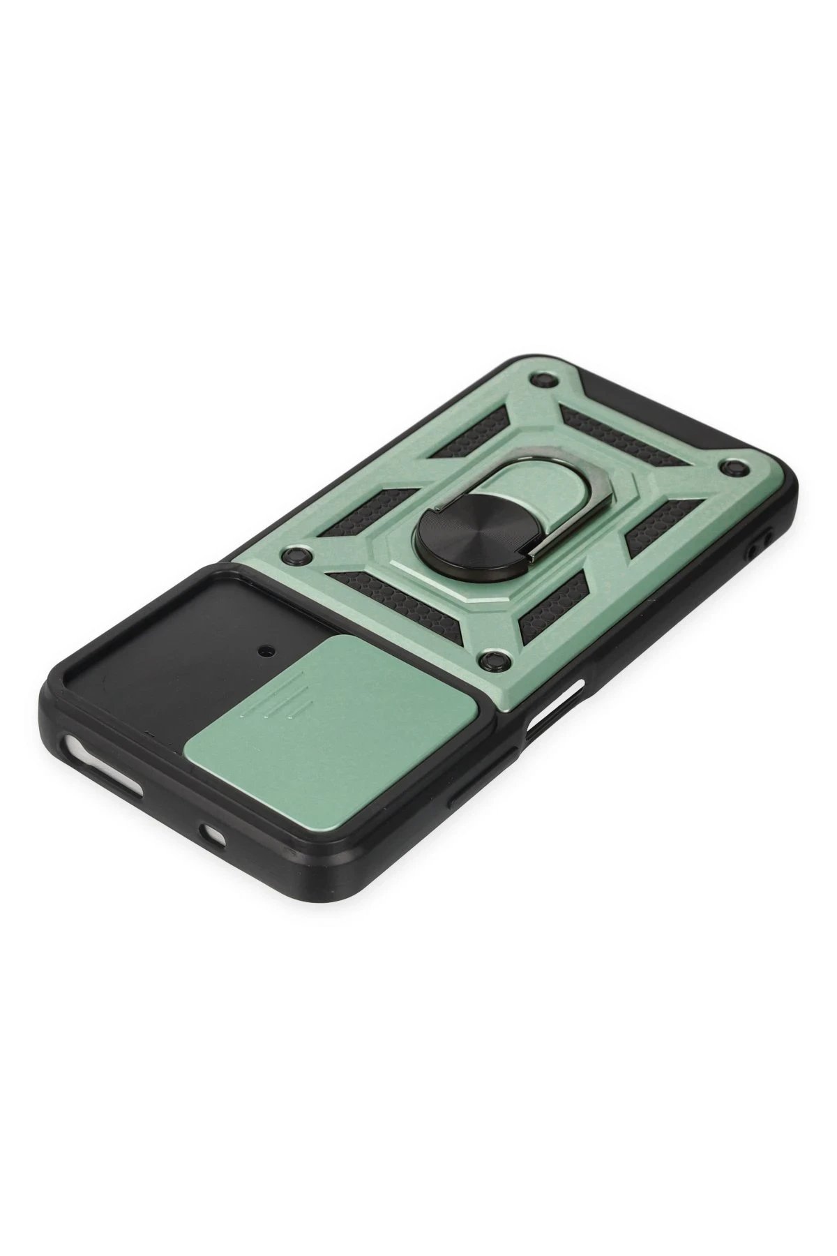 Newface Xiaomi Poco M4 Pro 4G Kılıf Pars Lens Yüzüklü Silikon - Yeşil