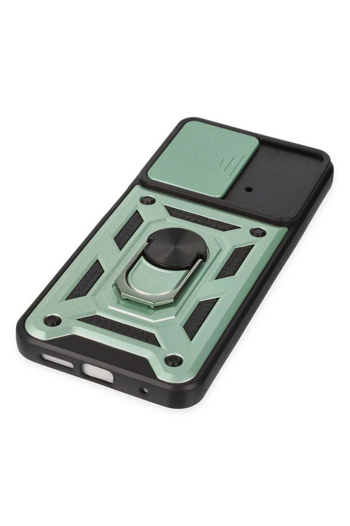 Newface Xiaomi Poco M4 Pro 4G Kılıf Pars Lens Yüzüklü Silikon - Yeşil