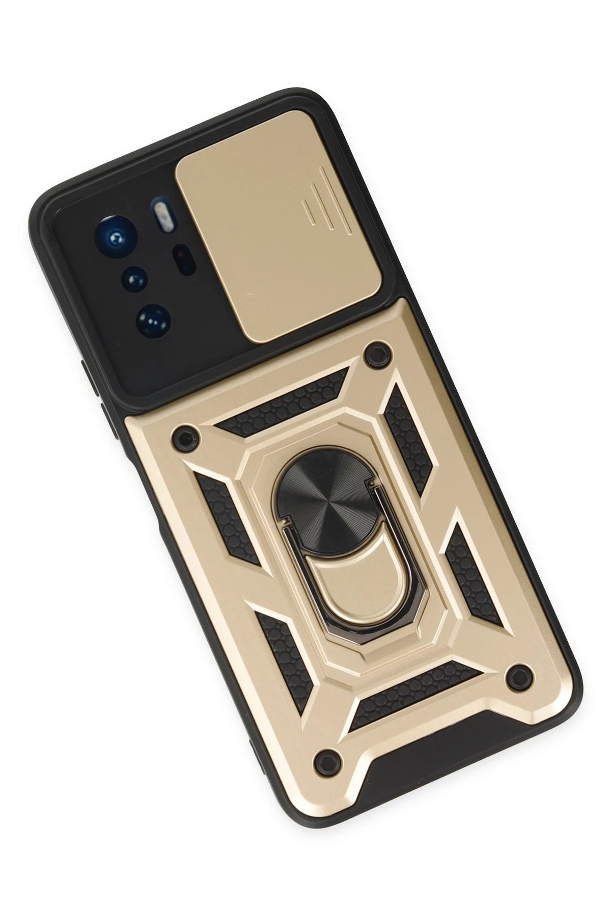 Newface Xiaomi Poco X3 GT Kılıf Pars Lens Yüzüklü Silikon - Gold