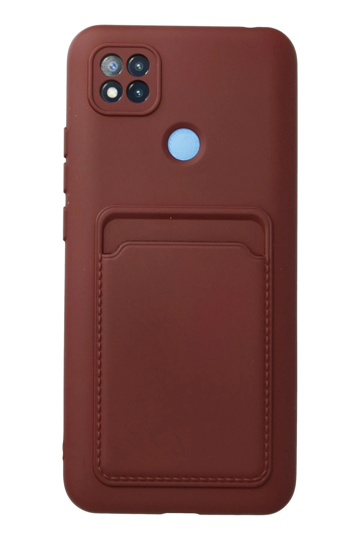 Newface Xiaomi Redmi 9C Kılıf Kelvin Kartvizitli Silikon - Bordo