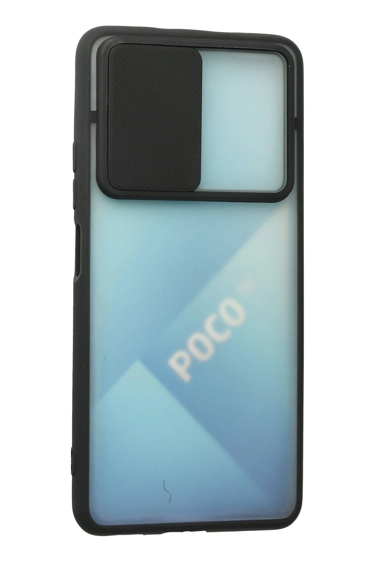 Newface Xiaomi Poco F3 Kılıf Palm Buzlu Kamera Sürgülü Silikon - Siyah