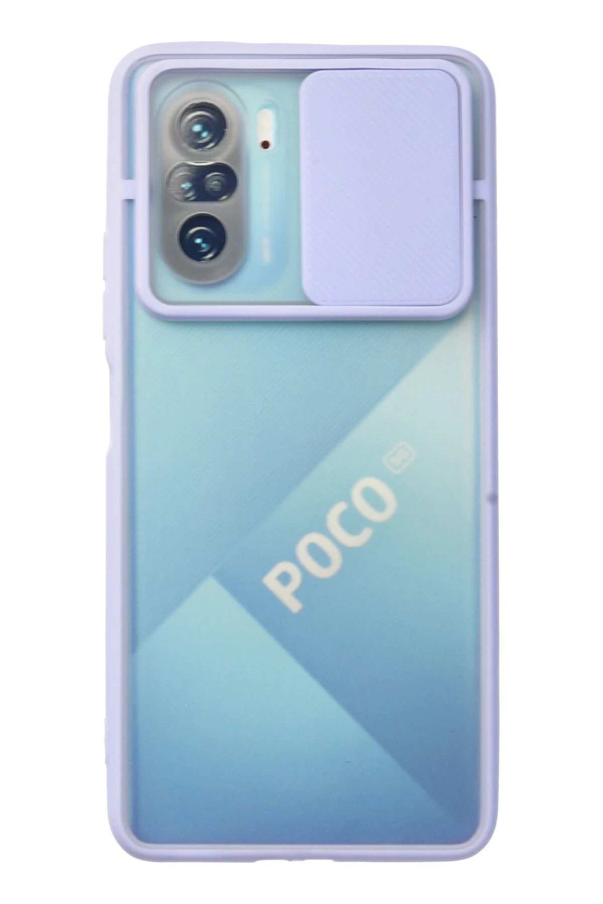 Newface Xiaomi Poco F3 Kılıf Palm Buzlu Kamera Sürgülü Silikon - Lila