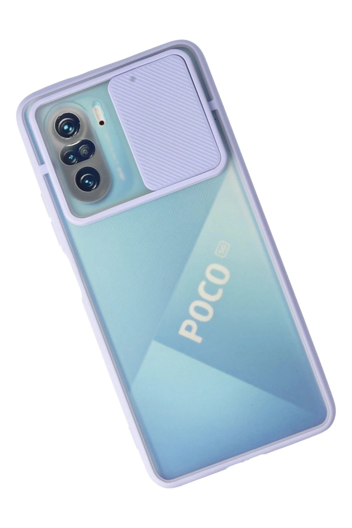 Newface Xiaomi Poco F3 Kılıf Palm Buzlu Kamera Sürgülü Silikon - Lila