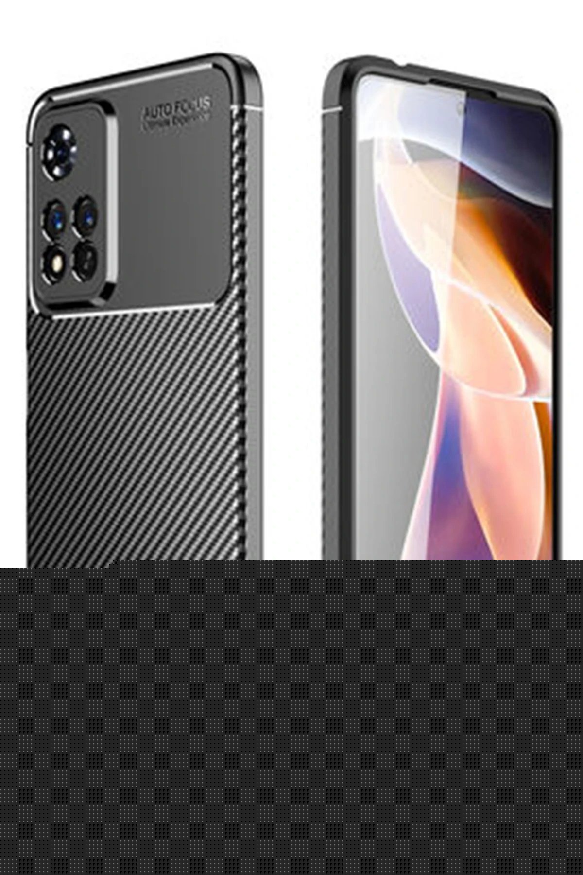 Newface Xiaomi Redmi Note 11 Pro Plus 5G Kılıf Auto Focus Karbon Kapak - Siyah