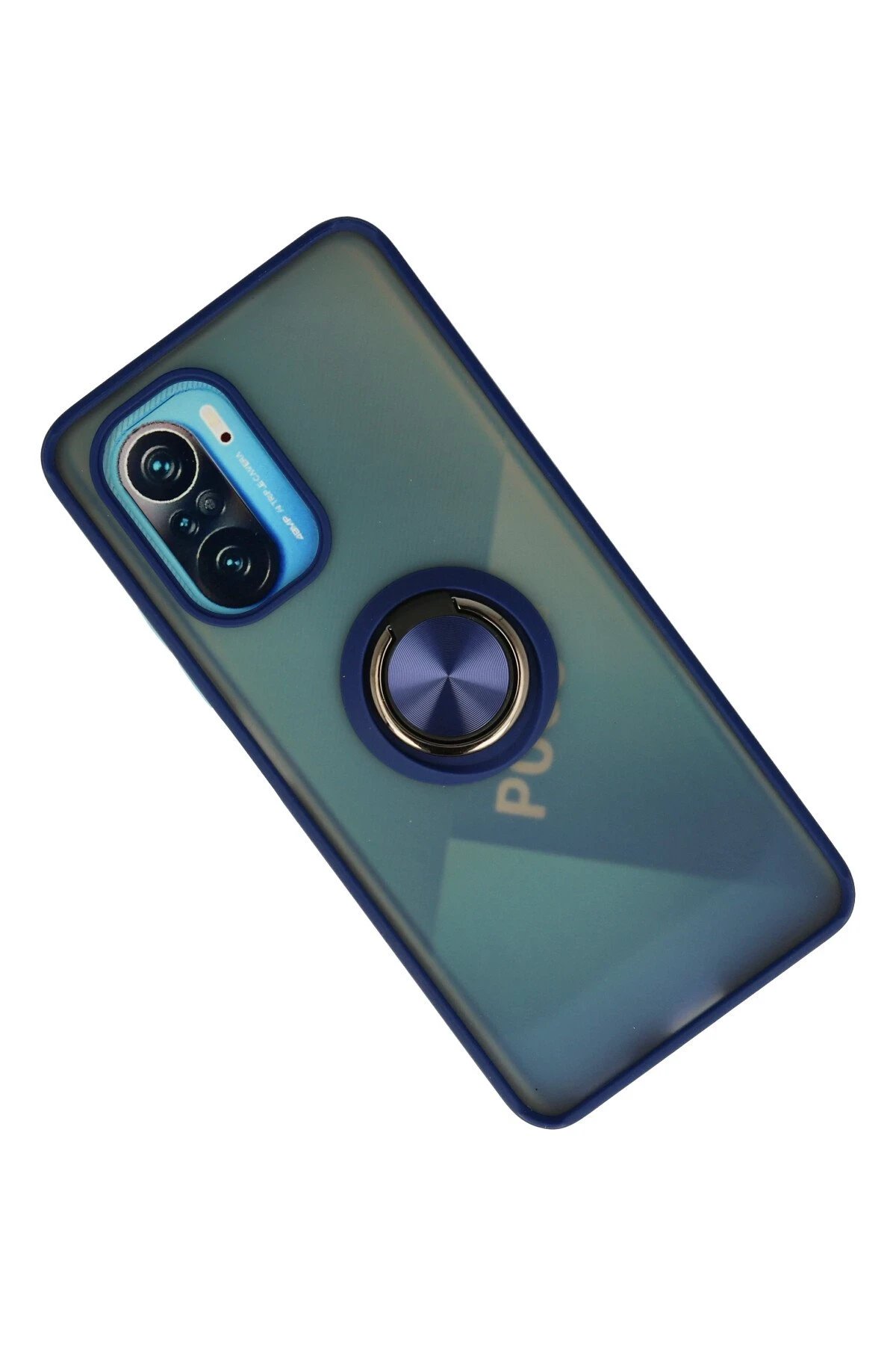 Newface Xiaomi Redmi K40 Kılıf Montreal Yüzüklü Silikon Kapak - Lacivert