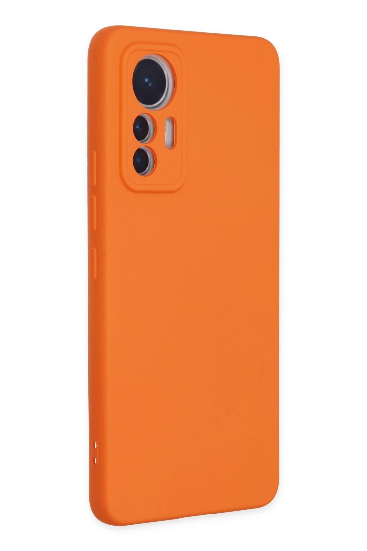 Newface Xiaomi Mi 12 Lite Kılıf Nano içi Kadife Silikon - Turuncu