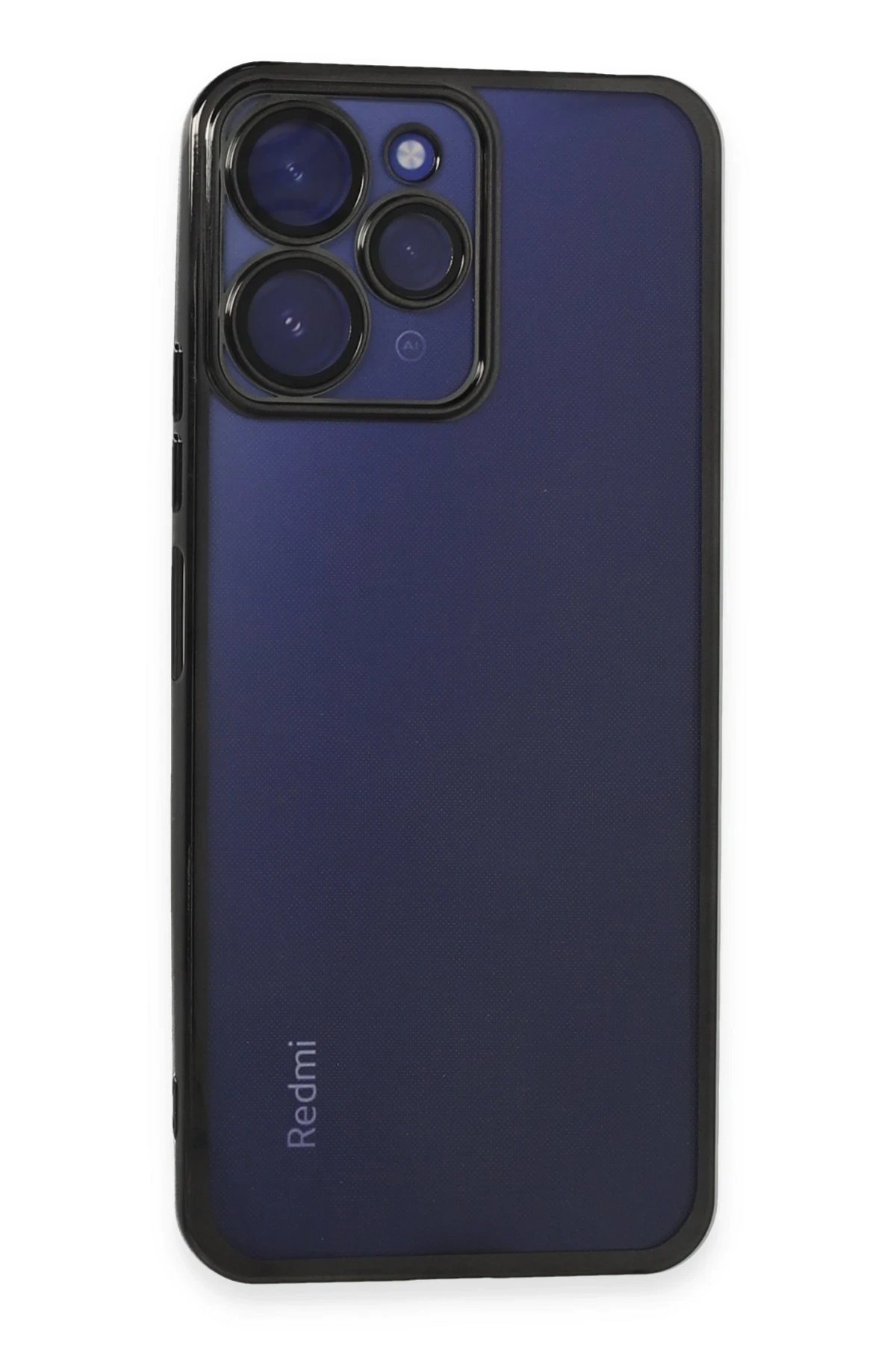 Newface Xiaomi Redmi 12 Kılıf Razer Lensli Silikon - Siyah