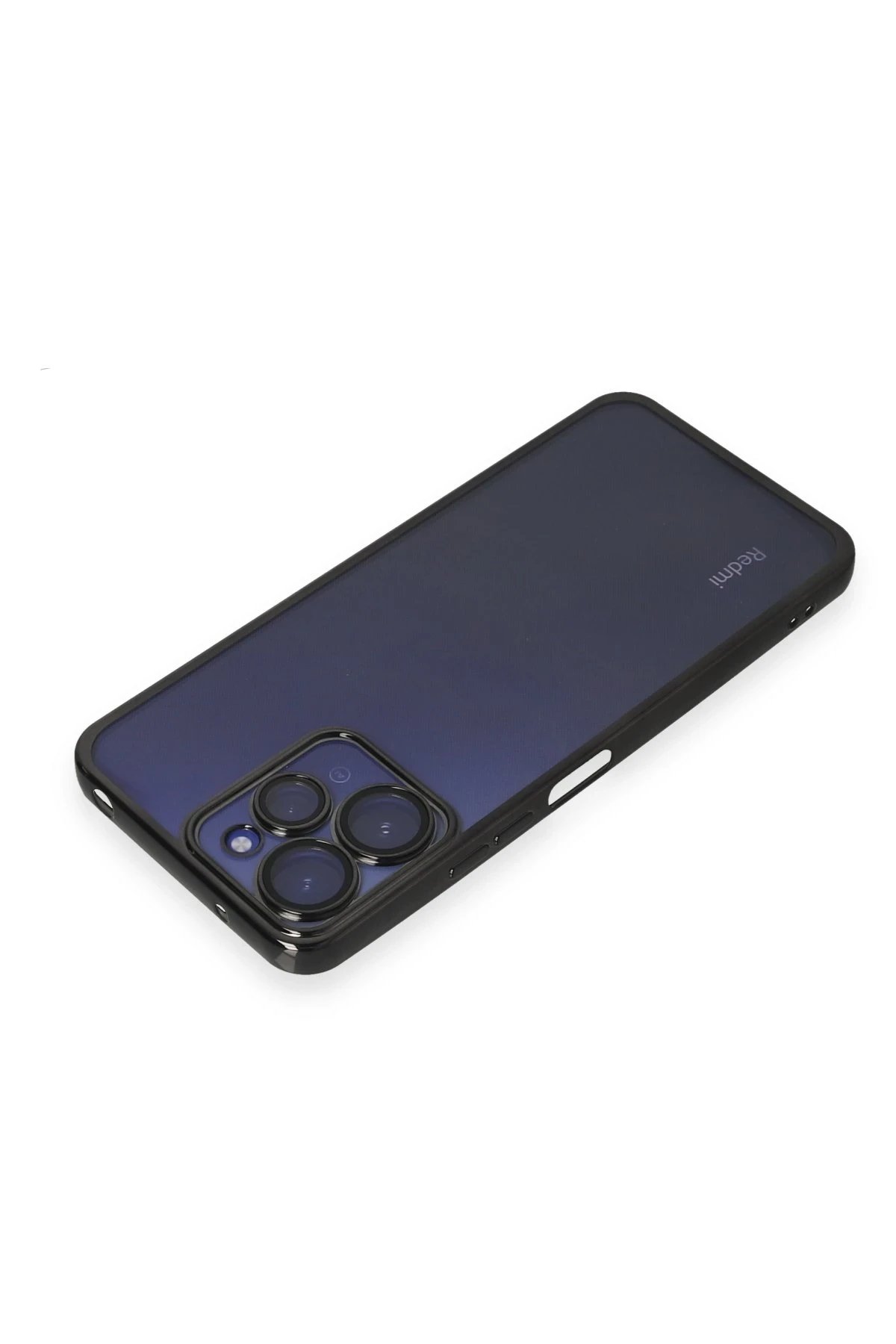 Newface Xiaomi Redmi 12 Kılıf Razer Lensli Silikon - Siyah