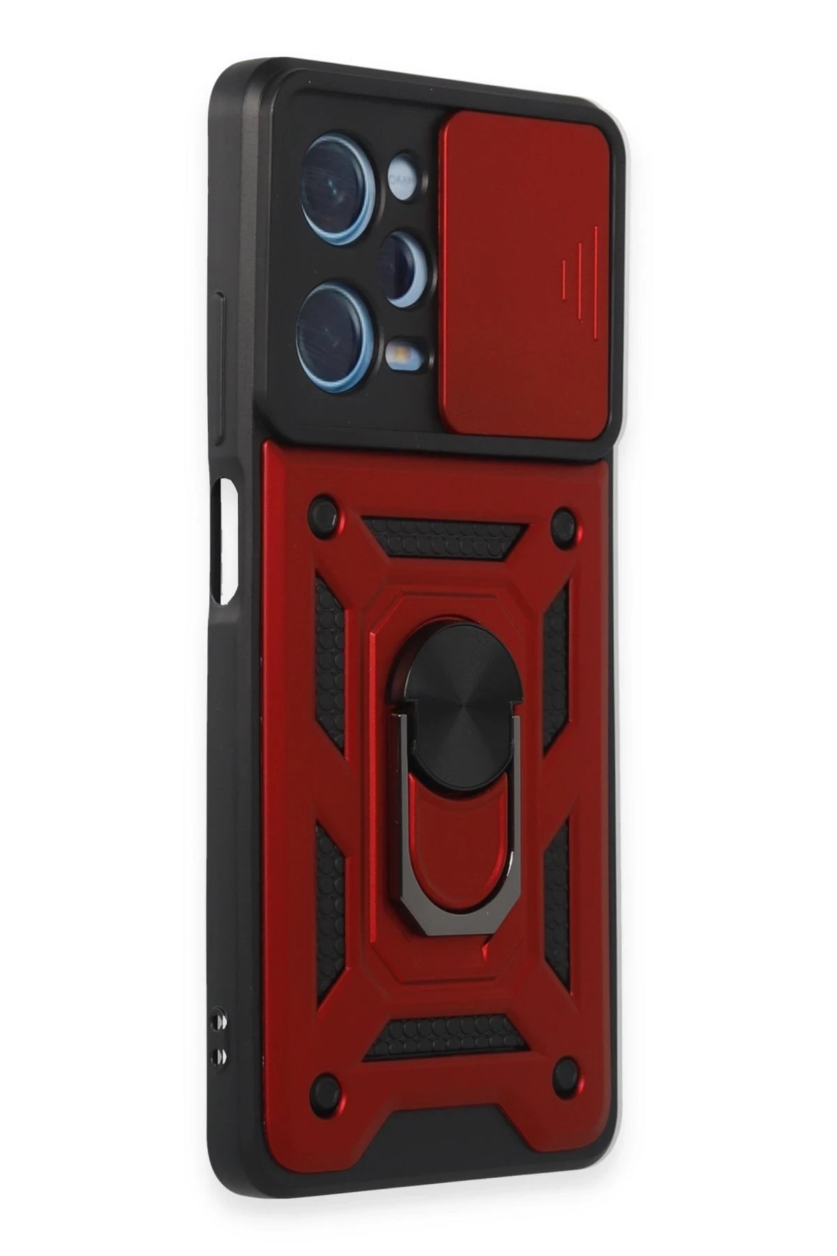 Newface Xiaomi Redmi Note 12 Pro 5G Kılıf Pars Lens Yüzüklü Silikon - Kırmızı