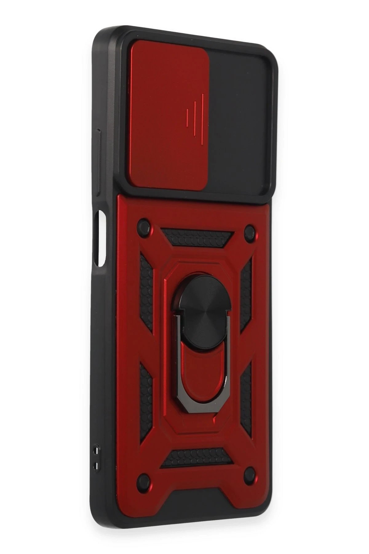 Newface Xiaomi Redmi Note 12 Pro 5G Kılıf Pars Lens Yüzüklü Silikon - Kırmızı