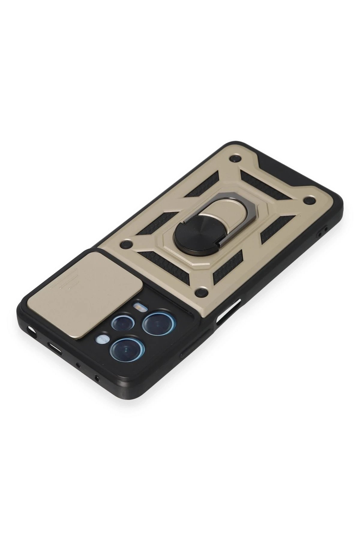 Newface Xiaomi Redmi Note 12 Pro 5G Kılıf Pars Lens Yüzüklü Silikon - Gold