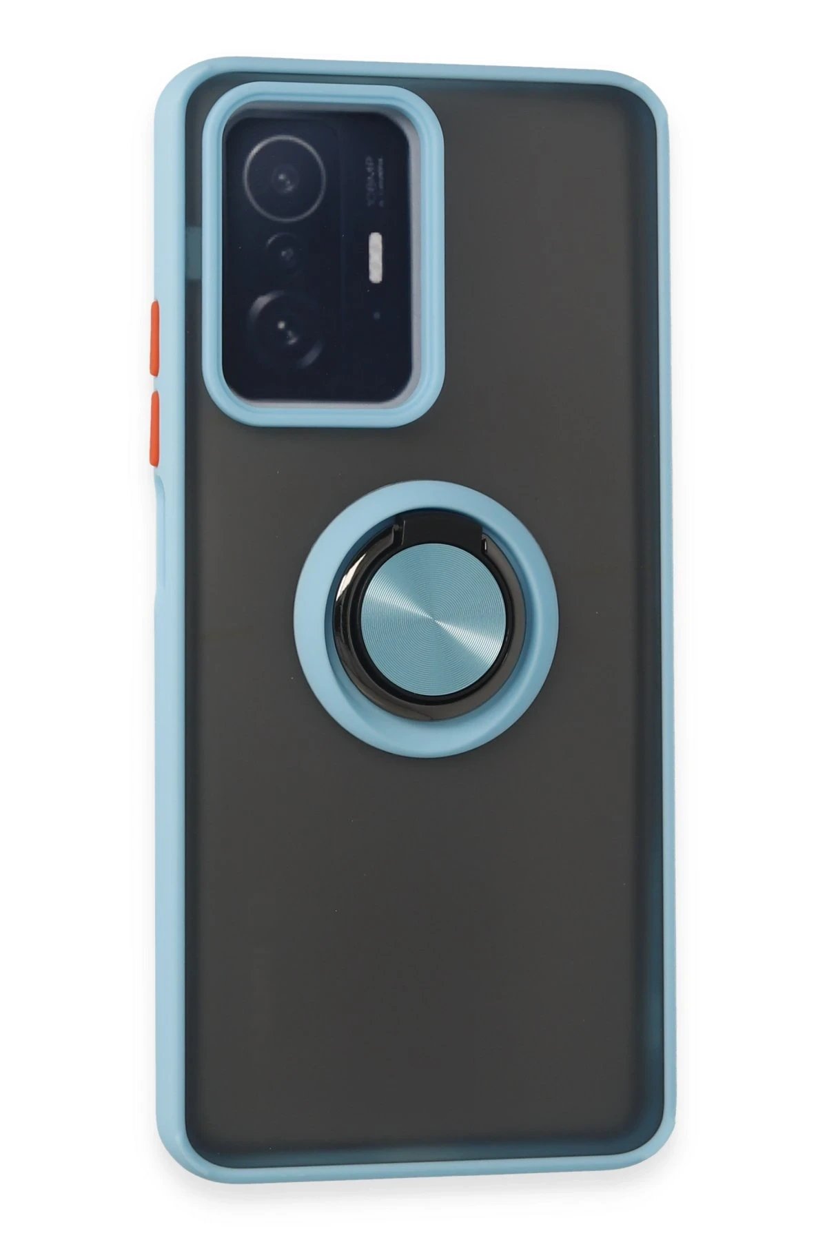 Newface Xiaomi Mi 11T Pro Kılıf Montreal Yüzüklü Silikon Kapak - Buz Mavi