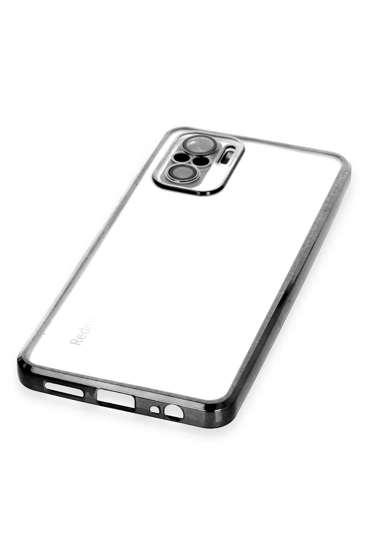 Newface Xiaomi Redmi Note 10 Kılıf Razer Lensli Silikon - Siyah