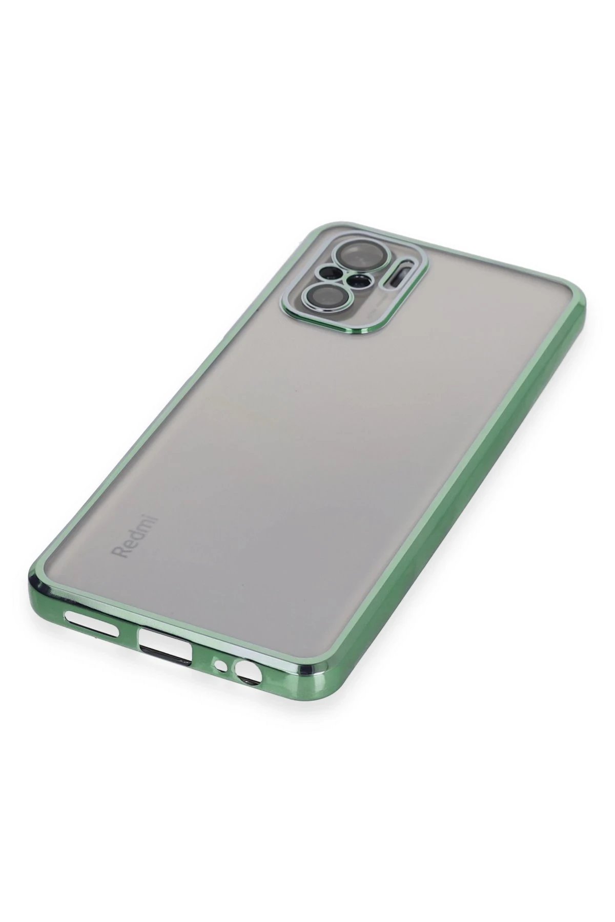 Newface Xiaomi Redmi Note 10 Kılıf Razer Lensli Silikon - Yeşil